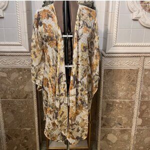 Vince Camuto. One Size. Chiffon Kimono Duster Open Front. Asymmetrical. B120